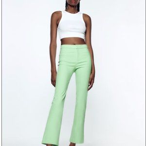 Zara Mini Flare Pants ( Light Lime Green)